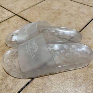 Coach Translucent Clear Slide Sandals - Frosted White